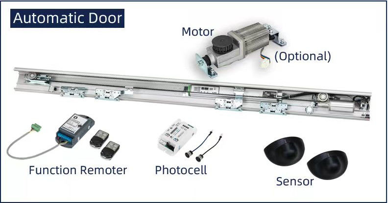 OEM Sistema de operador automático de porta deslizante para porta de vidro sem quadro