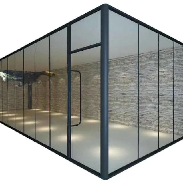 Sistema de fachada de parede de cortina de vidro temperado triplo de vidro grisal unitário