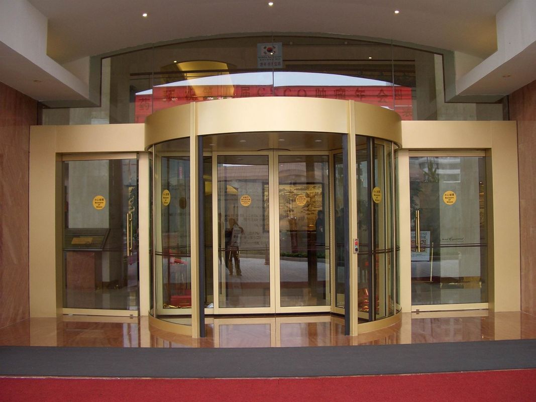 Porta giratória automática de duas asas Yiwan com várias opções de decoração de superfície