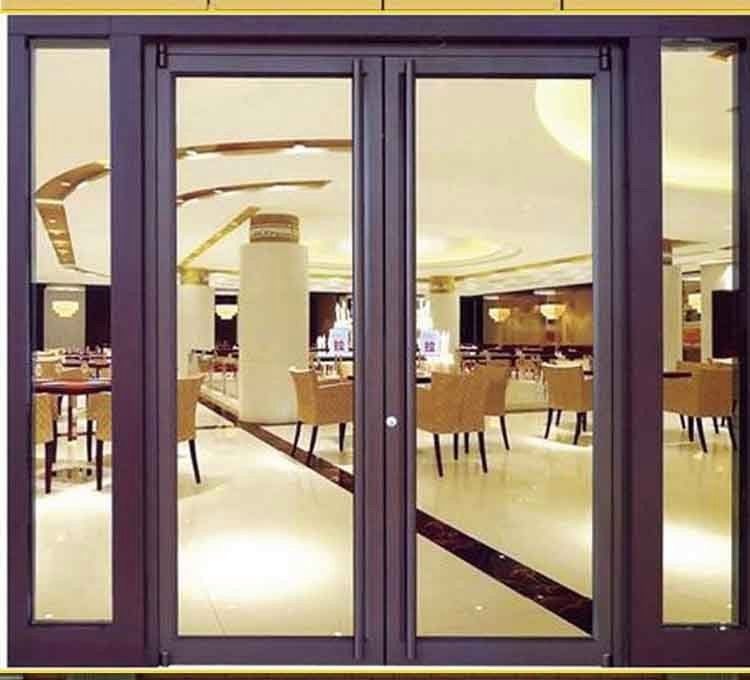 Preço de venda por atacado de fábrica Quadro de alumínio Portão Kfc Pôr do chão Primavera Temperado Segurança Porta de vidro duplo
