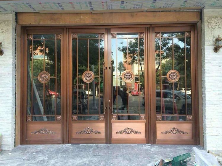 Alumínio de aço inoxidável Exterior Duplo piso de mola automática de balanço Portas 72x96 ODM
