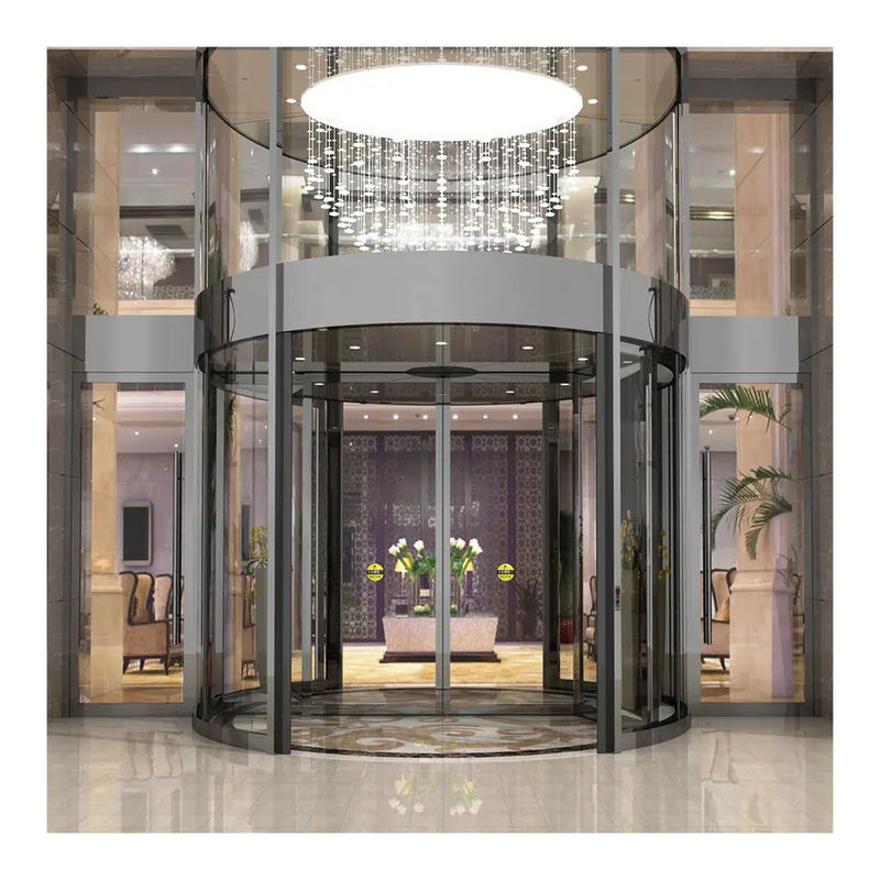 Seguro e fácil controle de acesso comercial 2/3/4 asas vidro de cristal manual porta giratória automática
